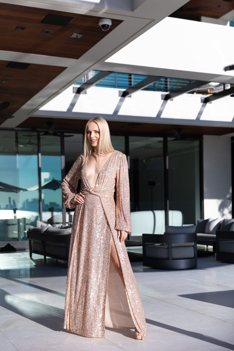Pine Tree Sparkling Pink Maxi Dress | Social Girls Miami