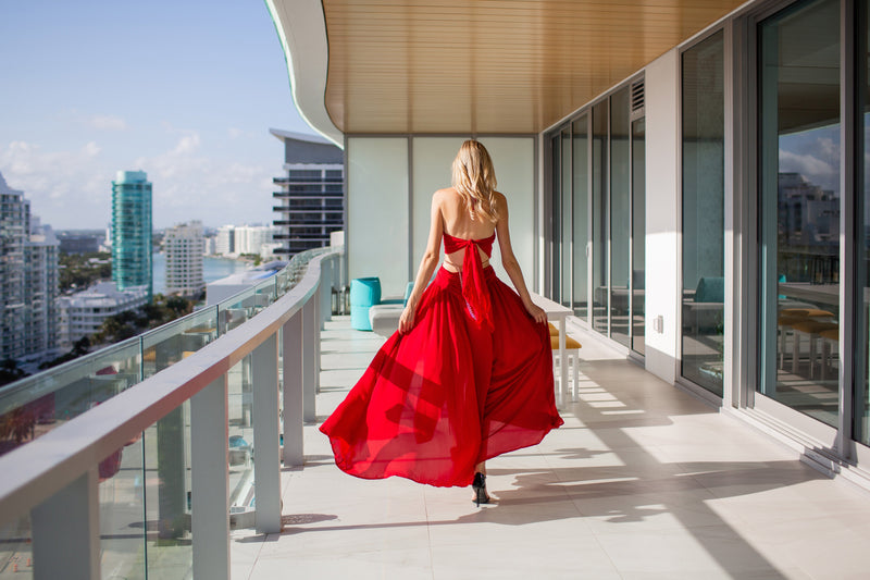 Belles Isles Red Cutout Dress | Social Girls Miami