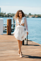 Tulum Cutout White Mini Dress | Social Girls Miami