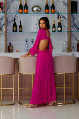 Hibiscus Island Pink Cutout Maxi Dress | Social Girls Miami